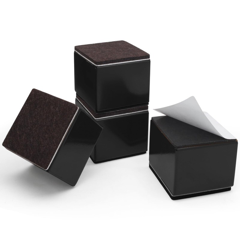 Kyuionty Self-Adhesive Furniture Risers Set of 4, Square Lift Risers