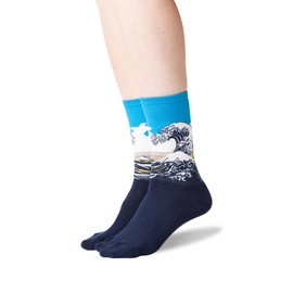 Hot Sox Women's Trouser Socks - Katsushika Hokusai - Great Wave, sock size 9-11