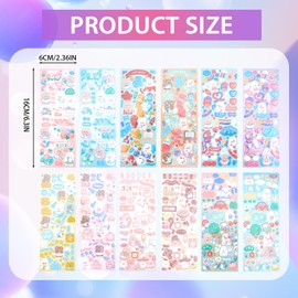 NICENEEDED 18 Sheets Korean Photocard Stickers, Colorful Rabbits Pattern Kpop Deco Stickers, Craft Sticker Kits for Photocards Craft Scrapbook