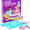 GirlZone 33-Piece Glitter Tattoo Kit for Kids, Skin-Friendly, Includes 24