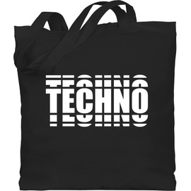 Shirtracer - Cotton Bag - House Music & Rave - Techno Festival Outfit Gift Music Disco Party, 1 black