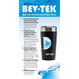 bev-tek The Performance Pint Stainless Steel Travel Mug Black