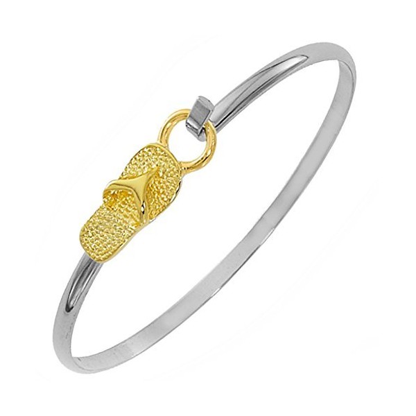 Cape Cod Jewelry-CCJ Flip Flop Bracelet Latch Cuff | Two-tone