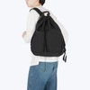 [Throw] Span Nylon draw string day pack Backpack 586S127P, Black