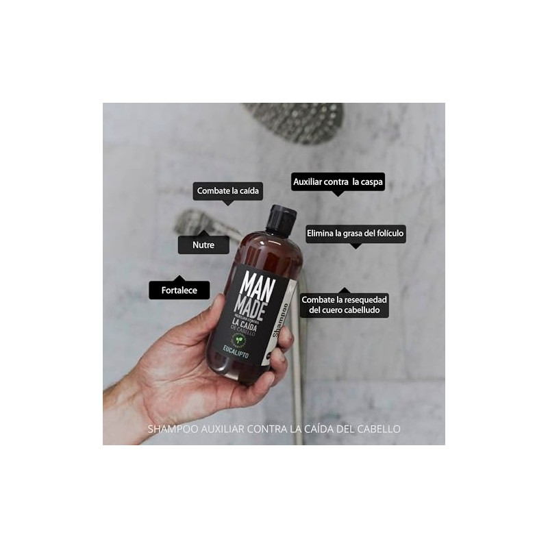Man Made Shampoo Anticaida Eucalipto - Proteína de Trigo +