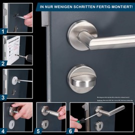 Alpertec Moscow AZ-L17 28020530AZ Satin Stainless Steel Door Fitting for Toilet / Bathroom Doors Door Handle