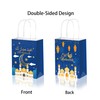 CRAWPROP 12PCS Blue Eid Mubarak Party Paper Bags Candy Gift