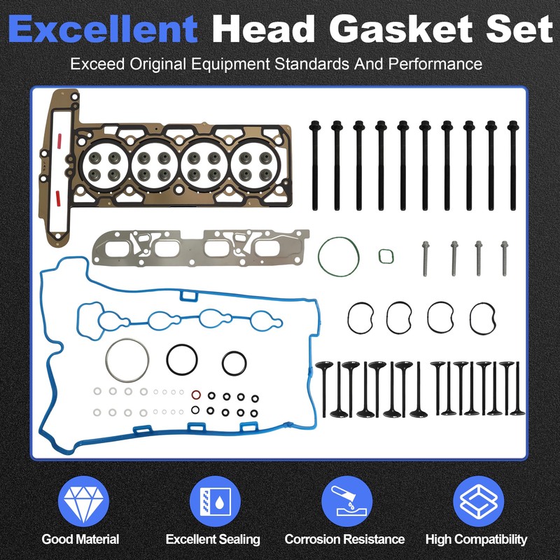 2.4 Ecotec Head Gasket Kit w/Bolts & Valves Fit for