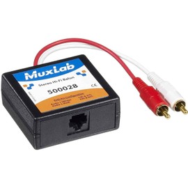 MuxLab 500028 Stereo Hi-Fi Balun RCA Male to Cat5/6 Black