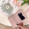 Happykau Women's Short Bi-Fold Wallet, Coin Case, Compact, Cute Mini