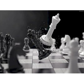 5D DIY Diamond Painting Kits, Black and White Chess Diamond Art Full Round Drill Crystal Rhinestone Embroidery Pictures Arts Paint by Diamond Painting Kits for Home Wall Decor Gift 12x16in/30x40cm