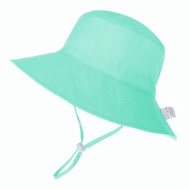 Sombrero de sol ajustable para bebé, playa, verano, sonrisa, cara, sombreros UPF 50+ para bebé y niño, Verde claro, 4-8 Años