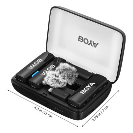 Micrófono De Solapa Boya Boyalink V2.0 Para Usb-c/lightning/3.58 Khz 24 Bits, Micrófono De 6 Mm, 1000 Pies, Uso 30 Horas, Cancelación De Ruido, Micrófono Con