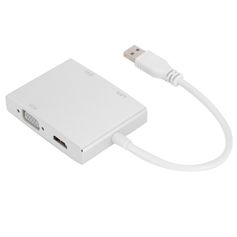 4 in 1 USB3.0 Adapter to VGA DVI HDMI LAN