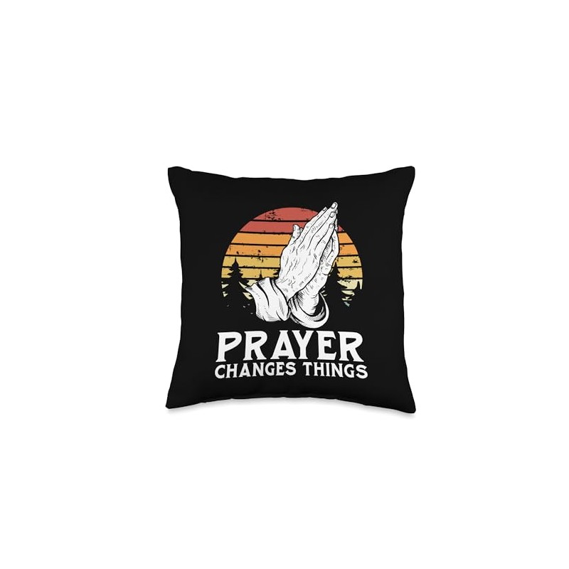 Prayer Changes Things Praying Hands Lords Christian Prayer Throw Pillow