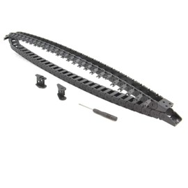 Zeberoxyz 10X15mm Drag Chain Length 1Meter Open Type Black Plastic Cable Carrier R18 with 1Kit End Connectors for 3D Printer and CNC Machines (10mmX15mm)