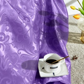 VACVELT Damask Jacquard Satin Fabric by The Yard, 60 Inch Wide Lavender Satin Fabric Shiny Cloth Fabric, Silky Brocade Fabric for Bridal Dress, Wedding Decorations, Crafts, Sewing, Draping (1 Yard)