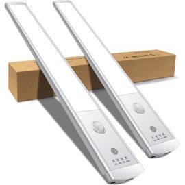 USB Rechargeable Motion Sensor Cabinet Light - 44-LED Ultra-Bright & Uniform Lighting for Kitchen, Wardrobe, Closet, Cupboard，Under Counter Night Lights(2-Pack)