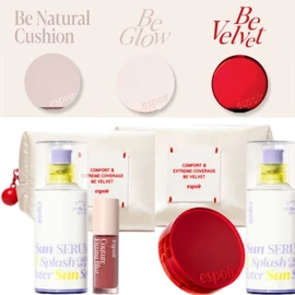 ESPOIR Be Natural/Be Glow Volume/ Be Velvet Cover Cushion with Gift Set 5items, Shade:Be Velvet Cover -Beige
