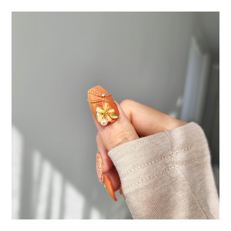 Floral handmade nail tips - Oval / 플로럴 수제네일팁 -