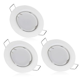 Lex Collective 3 x LED GU10 Module Recessed Spotlight Set 3 W Recessed Ceiling Spotlight Round Dimmable 230 V 55 mm Bore Warm White (White)