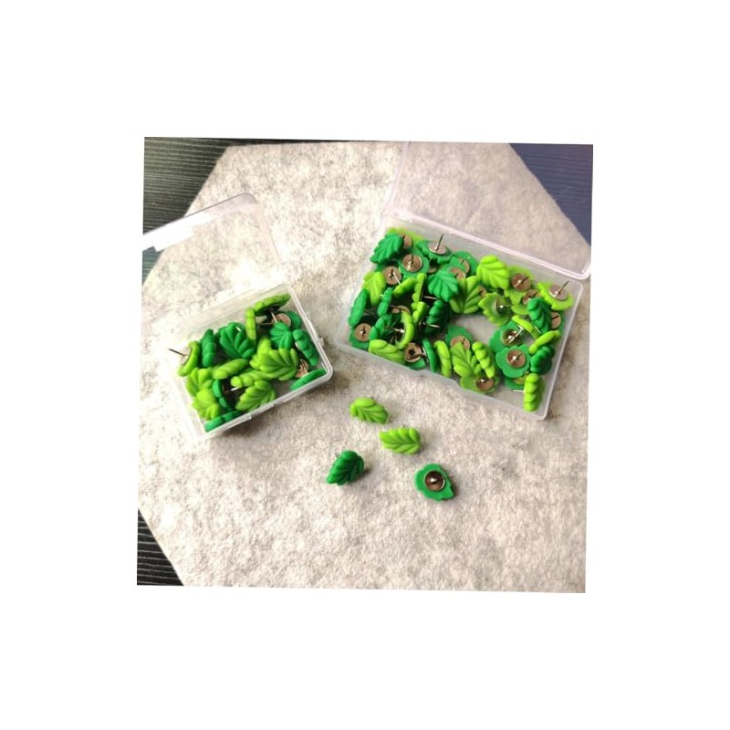 30 Piezas Chinchetas Decorativas Forma de Verde Resina y Multifuncionales