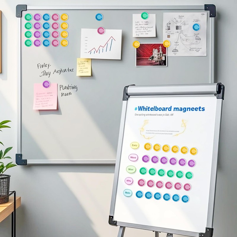 DARUITE 50 Pcs Fridge Magnets, Magnets for Whiteboards, Round Cute