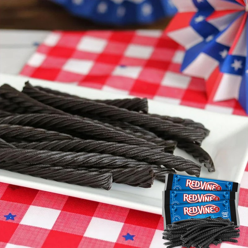 RedVines Black Licorice Twists Chewy Candy, 3 Pack, Original Fat