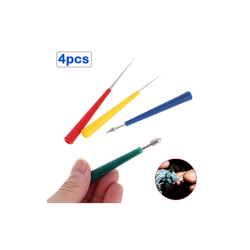 SEIWEI Bead Reamer Set, 4 Pieces Multicolored Diamond Tipped Bead