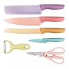 millerhous Set Kit Cuchillos Chef Recubrimiento Cerámica Colores Pastel