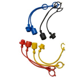 DecoHongDi 4 Sets Hydraulic Coupler Dust Cap and Plug, Hydraulic Quick Coupler Male Dust Cap and Female Plug PVC Cover,Fit Pioneer Style 1/2” ISO5675 and ISO7241-A,8 Pieces-4 Colours