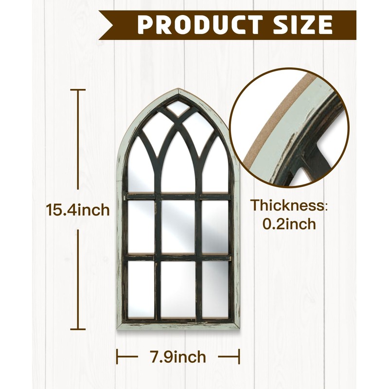 Putuo Decor Set of 2 Gothic Arch Window Frame Wall