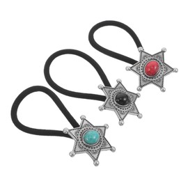 SAFIGLE 3pcs Western Style Elastic Hair Ties Durable High Elasticity Hair Bands for Women for Outdoor Activities and Festivals Vibrant Colors Reliable Hold Boho Accessories