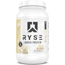 RYSE Loaded Protein Powder - Vanilla Ice Cream - 25g Whey Protein Isolate & Concentrate with Prebiotic Fiber & MCTs - Low Carb, Low Sugar, Digestive-Friendly - 27 Servings / 2 lb Tub