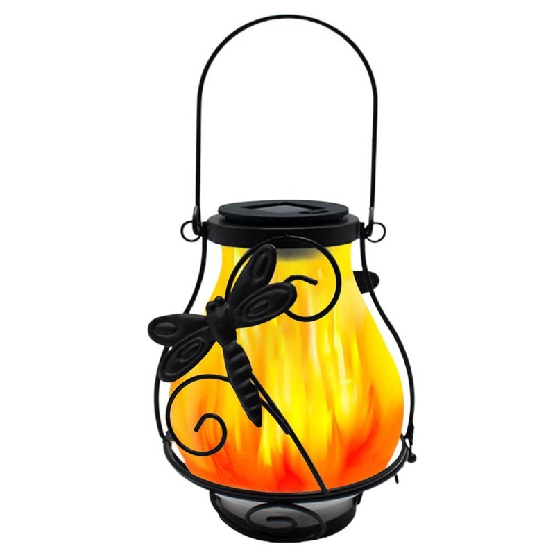 Solar Flame Lantern Lights Flickering Flames Outdoor Solar Lights Hanging
