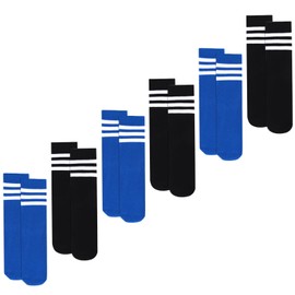 Dingcooler Kids Soccer Socks 6 Pairs, Knee High Stripes Athletic Socks for 3-10 Years Kids Big Toddlers Boys Girls