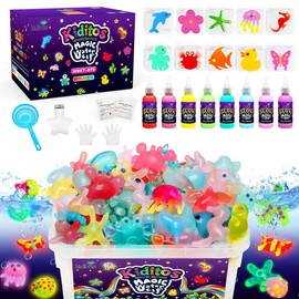 Kiditos  Magic Water Elf Toy Kit with Magic Gels, Molds - Imaginative Play, Christmas Gifts, Birthday Gifts, Party Favors, and Family-Friendly DIY STEM Projects:_8 Glow Colors