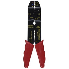 Edward Tools Electrical Wire Crimper and Stripper - Crimps and strips wire 10-22 AWG - Carbon Steel - Crimps Insulated and non insulated - Crimps 1.25mm to 6mm ignition terminals
