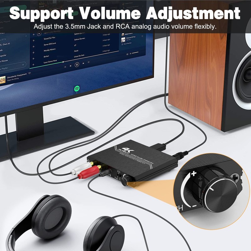 Tendak HDMI Audio Extractor, 4K HDMI to Optical SPDIF +