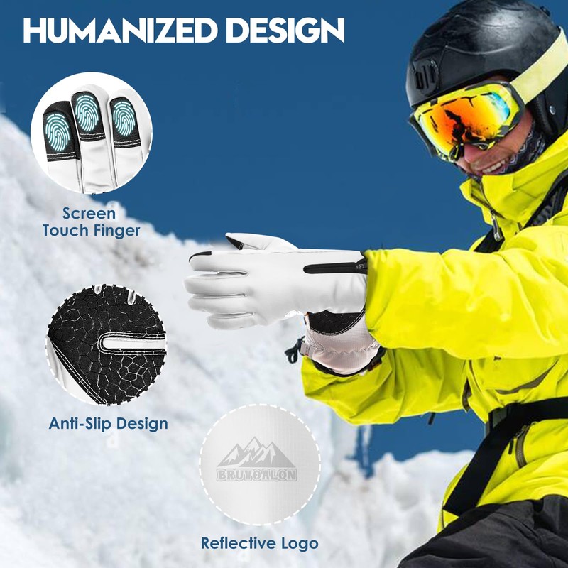 Bruvoalon Y322 Winter Gloves for Men & Women, -10℉ Touchscreen