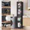 BROVIEW 4-Tier Tall Narrow Storage Cabinet Organizer, Slim Bathroom Cabinets