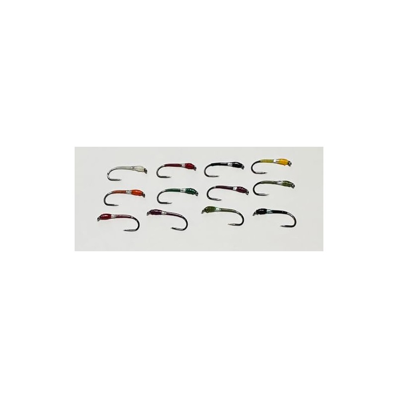 Trout Flies mixed vicars buzzers for fly fishing x12 barbless