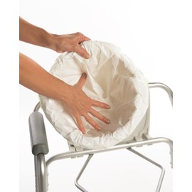 TidyCare Commode Liners for Bedside Toilet Chair Bucket | XL Convenience Pack of 24 Disposable Waste Bags + 24 Absorbent Pads for Adults | Universal Fit