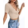 Womens Crop Tops V Neck Shirts Going Out Unique Wrap