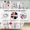Hnmdmyi Christmas Shower Curtain, 180 x 200 cm, Red, Grey,