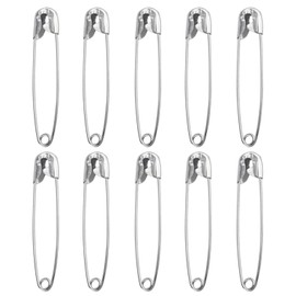 10pcs Extra Large Safety Pins, 55mm Heavy Duty Silver Craft, Great for Sewing, Crafting and DIY Projects, Durable and Versatile Extra Large Safety Pins for Fabric, Interior Decoration