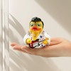 ChuangJie Elvis Duck Figurine, White Jumpsuit Design with Rhinestones, Decorative
