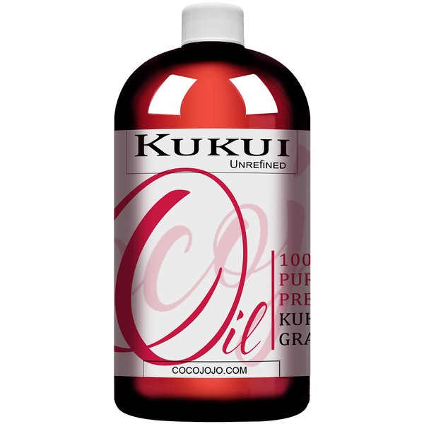 Dr Joe Lab Kukui Nut Oil - Bulk 32 oz - 100% Pure Natural Cold Pressed Unrefined Extra Virgin Non GMO Kukui Carrier Oil - Premium Grade A for Hair Skin Body Nails Locs and Beard (Packaging May Vary)