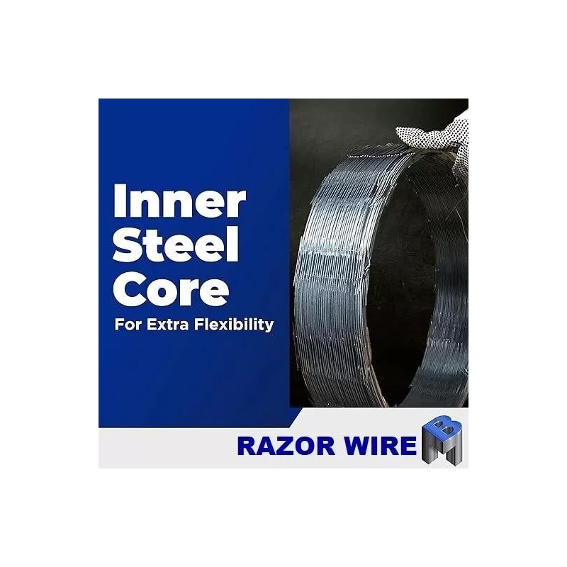 Bobco Metals Razor Wire Razor Barbed Wire Galvanized Steel 18"