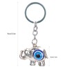 Jiawu Blue Evil Eye Keychain, Silver Lucky Elephant Key Ring,